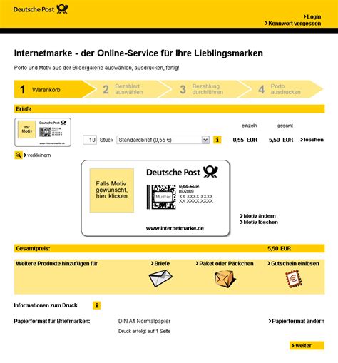 deutsche post frankierung